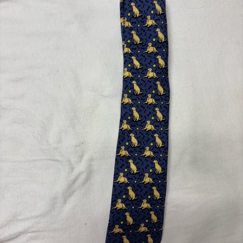 Vineyard Vines Navy Dog Patterned Kid's Tie
